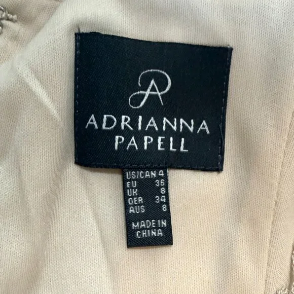 Adrianna Papell Lace Cap Sleeve Illusion Gown - Picture 8 of 10